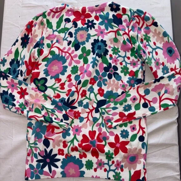 Boden Crew Neck Floral Print Color Sweatshirt Top Pullover size S - Picture 5 of 7
